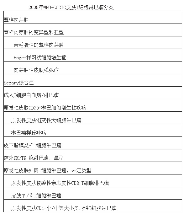 皮肤t细胞淋巴瘤概述和分类标准